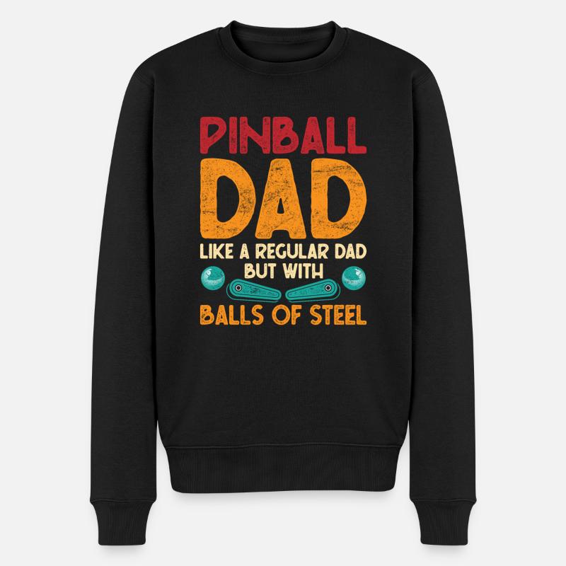 Pinball papa flipper joueur - Pull Premium bio Homme - noir