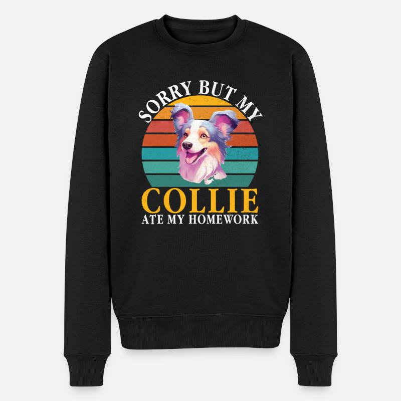 Collie Gifts - Männer Premium Bio Pullover - Schwarz