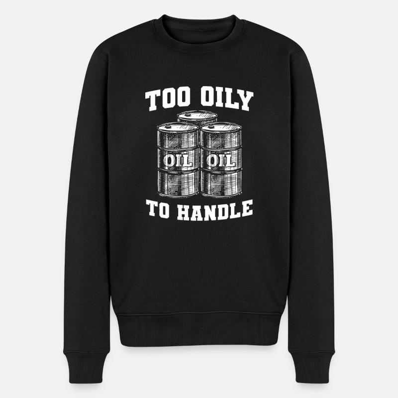 Ölfeld Bohrinsel - Männer Premium Bio Pullover - Schwarz