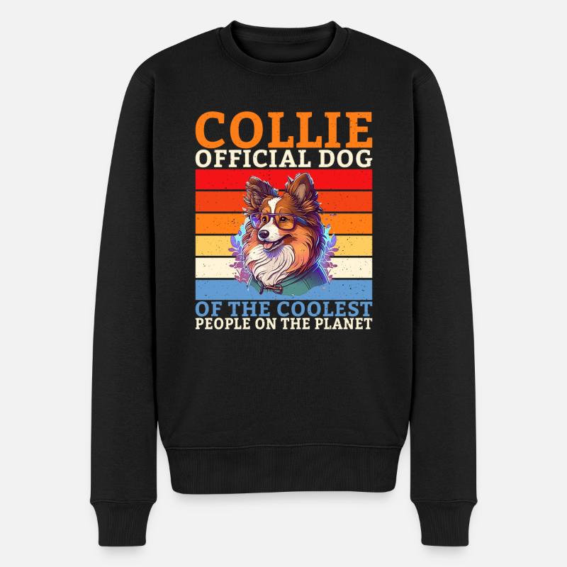 Collie Gifts - Männer Premium Bio Pullover - Schwarz