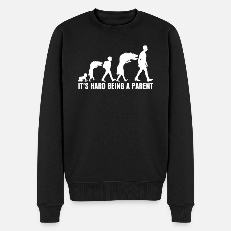 Eltern Trotzphase Pubertät Vater Mutter - Männer Premium Bio Pullover - Schwarz