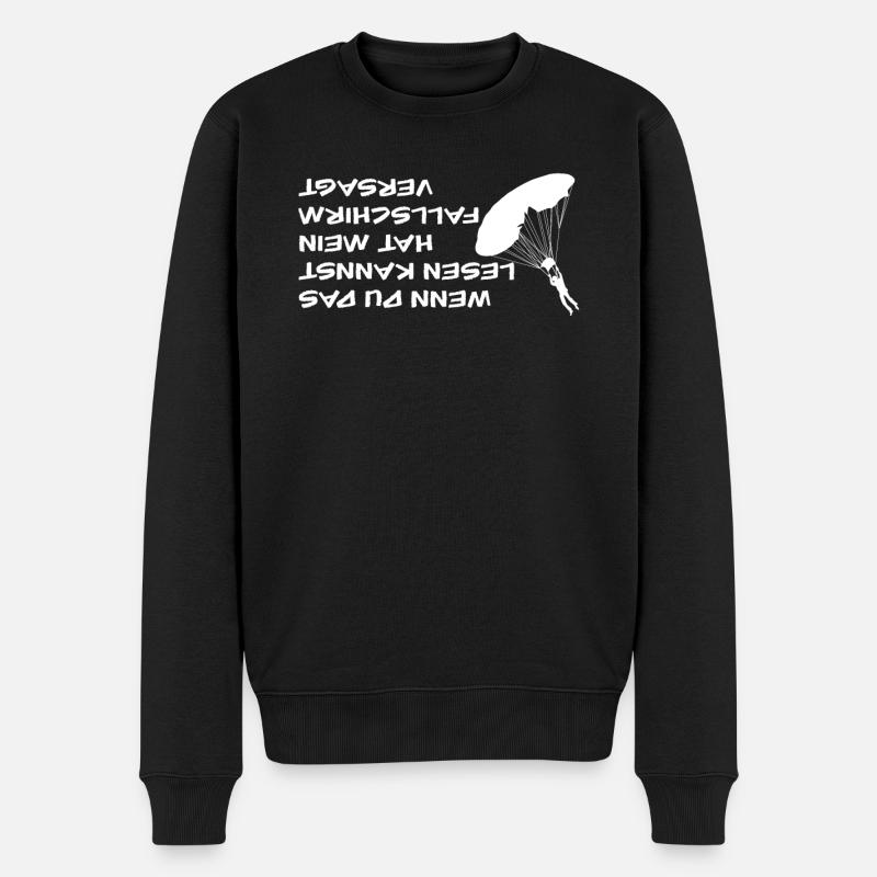 Fallschirm Skydiving Fallschirmspringer - Männer Premium Bio Pullover - Schwarz