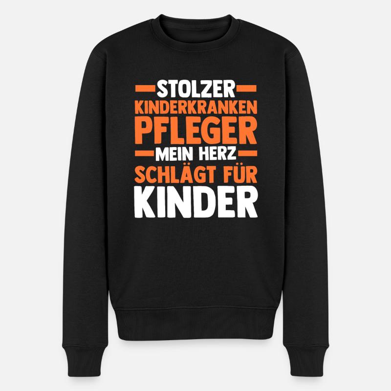 Pfleger Pflegekraft Kinderkrankenpfleger - Männer Premium Bio Pullover - Schwarz