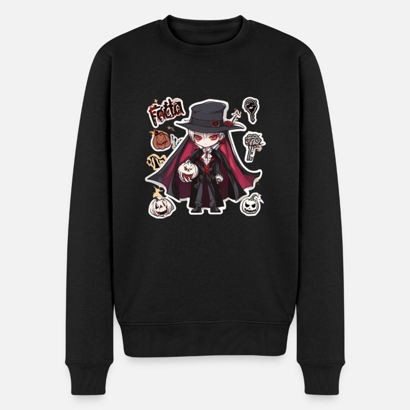 Vampir Vampire Vampir Halloween Vampir Kostüm - Männer Premium Bio Pullover - Schwarz