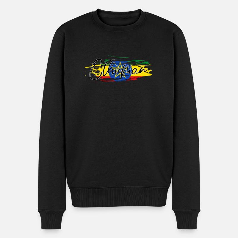 Äthiopien - Männer Premium Bio Pullover - Schwarz
