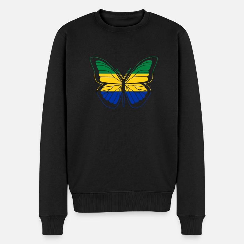 Gabon - Männer Premium Bio Pullover - Schwarz