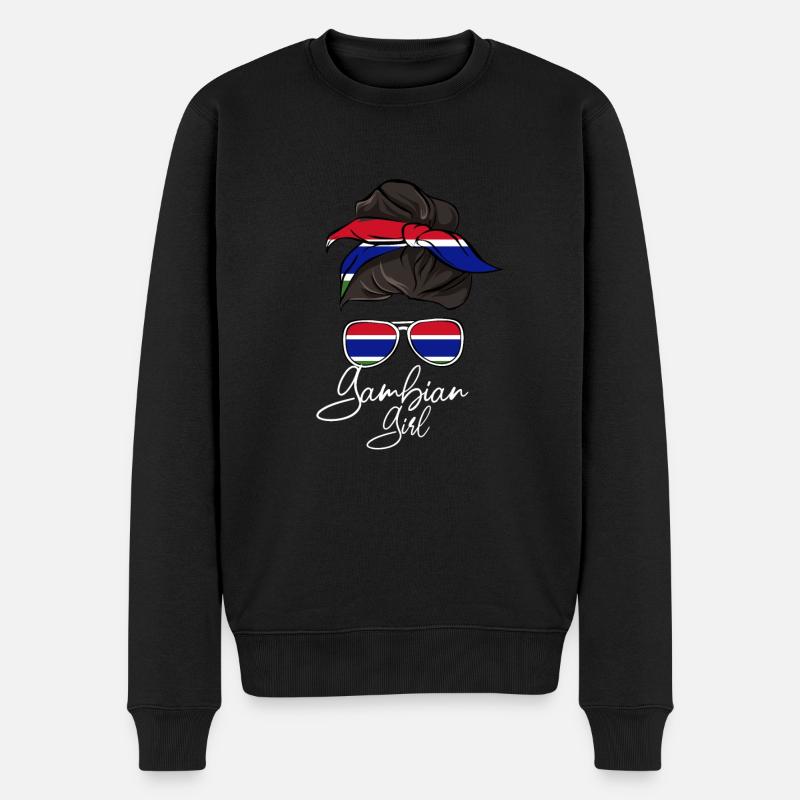 Gambia - Männer Premium Bio Pullover - Schwarz