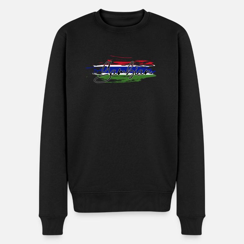 Gambia - Männer Premium Bio Pullover - Schwarz
