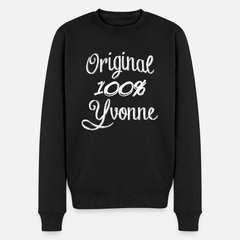 Original 100% Yvonne - Männer Premium Bio Pullover - Schwarz