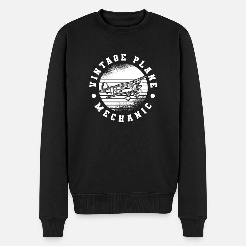 Flugzeug Mechaniker - Männer Premium Bio Pullover - Schwarz