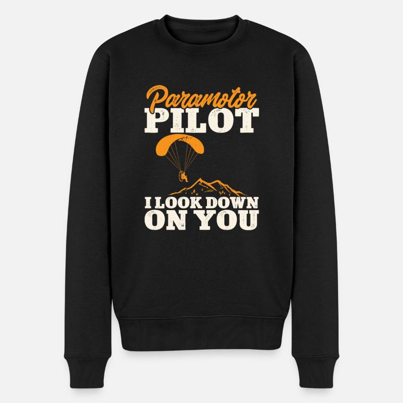 Motorschirm Motorisierter Gleitschirm - Männer Premium Bio Pullover - Schwarz