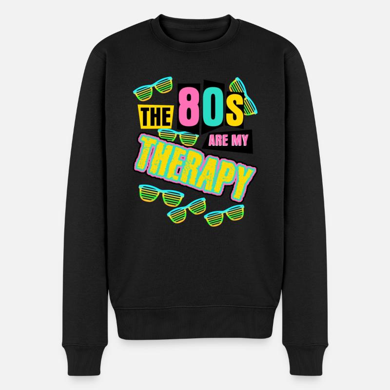 1980 Disco Therapy 80s Party 80er - Männer Premium Bio Pullover - Schwarz