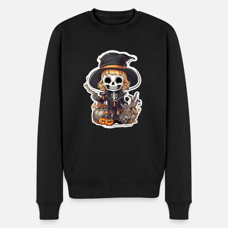 Skeleton Helloween Skull Skeleton Costume - Pull Premium bio Homme - noir