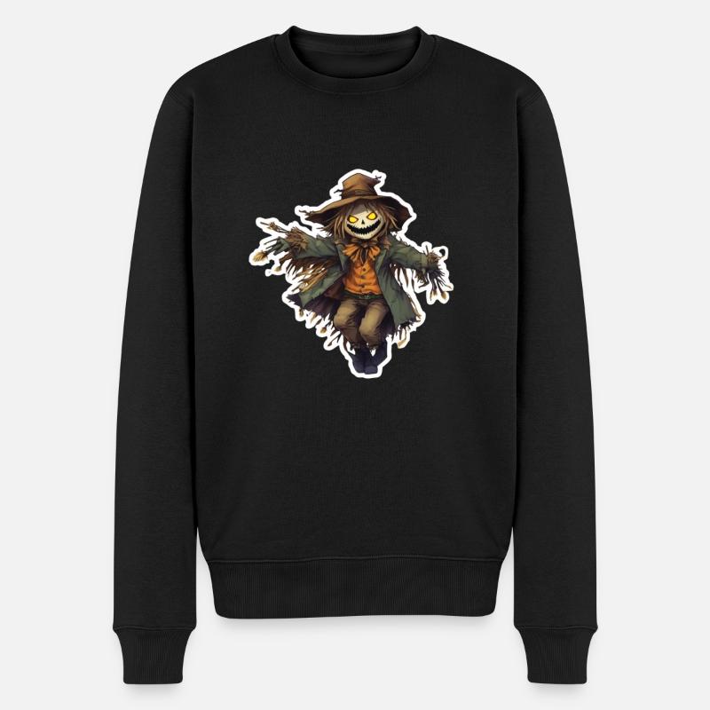 Vogelscheuche Hellowween Vogelscheuchen Kostüm - Männer Premium Bio Pullover - Schwarz