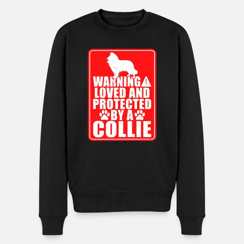 Collie Gifts - Männer Premium Bio Pullover - Schwarz