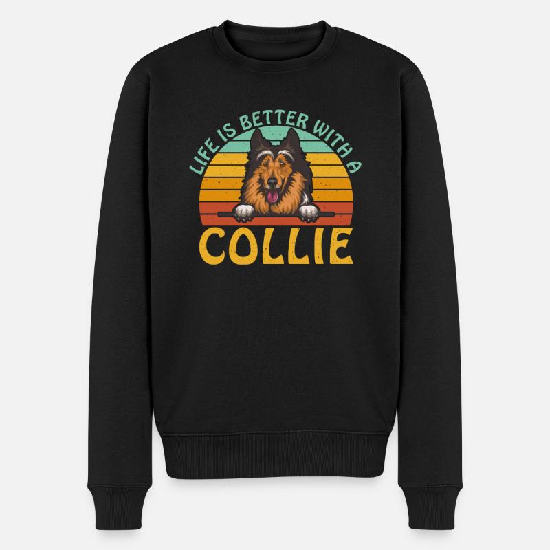 Cadeaux Collie - Pull Premium bio Homme - noir