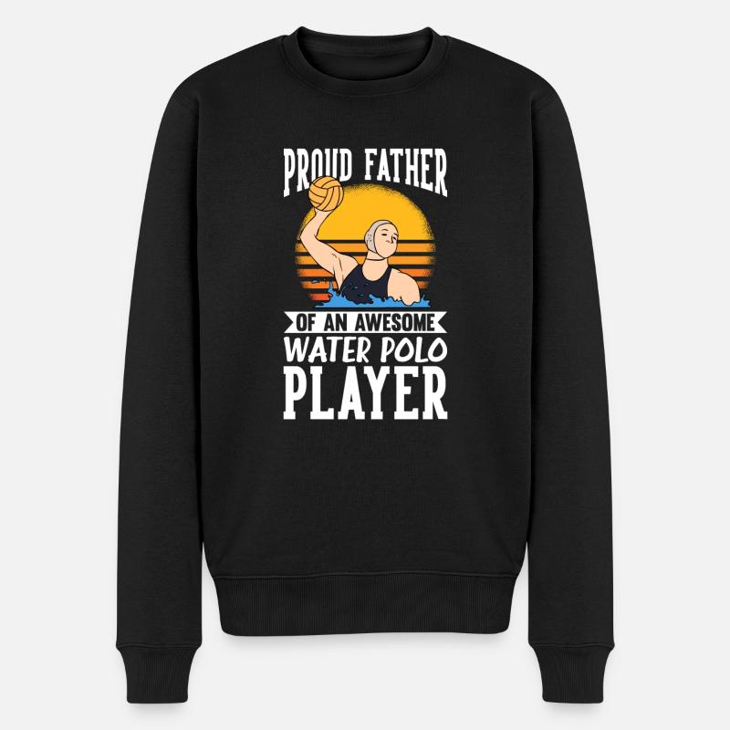 Father Of An Awesome Water Polo Player - Männer Premium Bio Pullover - Schwarz