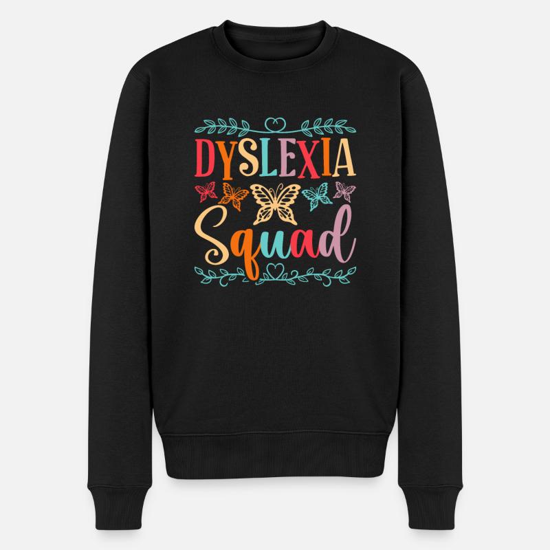 Dyslexie Dyslexie Dyslexie Escouade - Pull Premium bio Homme - noir