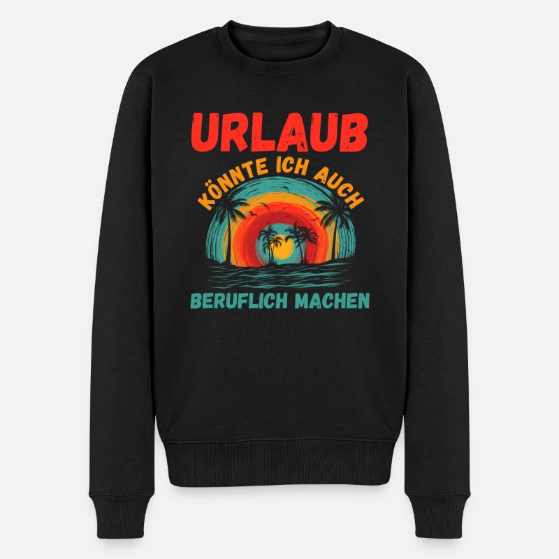 Sommerurlaub Urlauber Urlaub - Männer Premium Bio Pullover - Schwarz