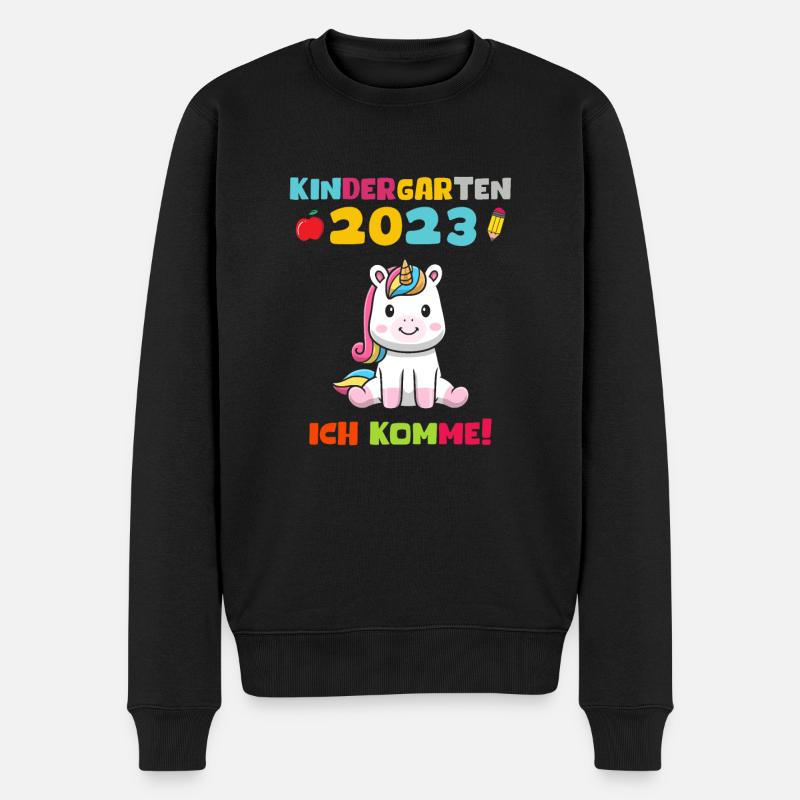 Kindergarten 2023 Ich Komme - Männer Premium Bio Pullover - Schwarz