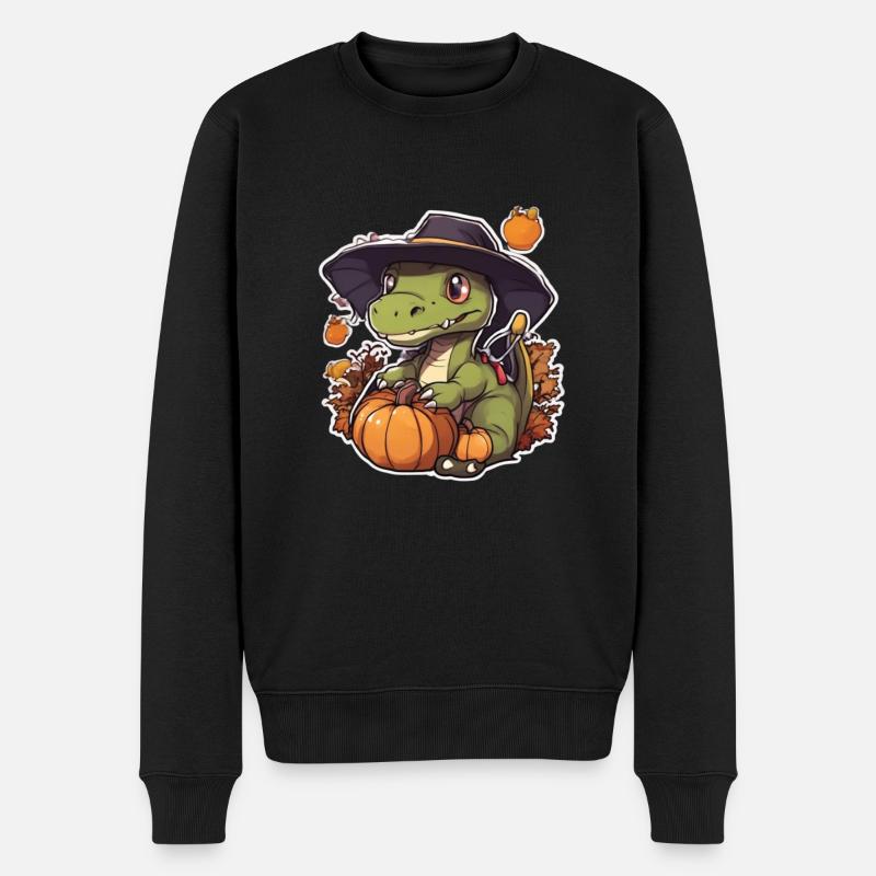 Dinosaurier Trex Dino Baby Dino Halloween - Männer Premium Bio Pullover - Schwarz