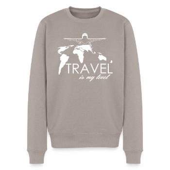 Voyage Voyage Vacances Tour du Monde - Pull Premium bio Homme - taupe - Devant - Nico (187cm)