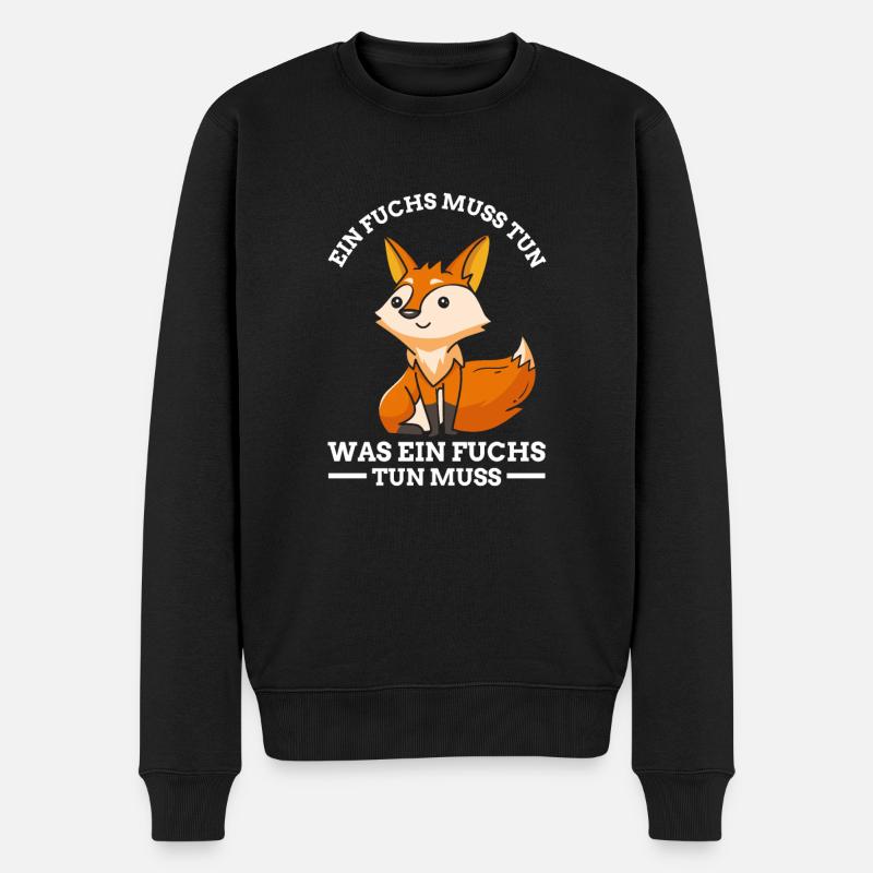 Ein Fuchs muss tun was ein Fuchs tun muss Fuchs - Männer Premium Bio Pullover - Schwarz