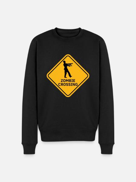 "Zombies Crossing", australisches Zombie-Panel - Männer Premium Bio Pullover - Schwarz