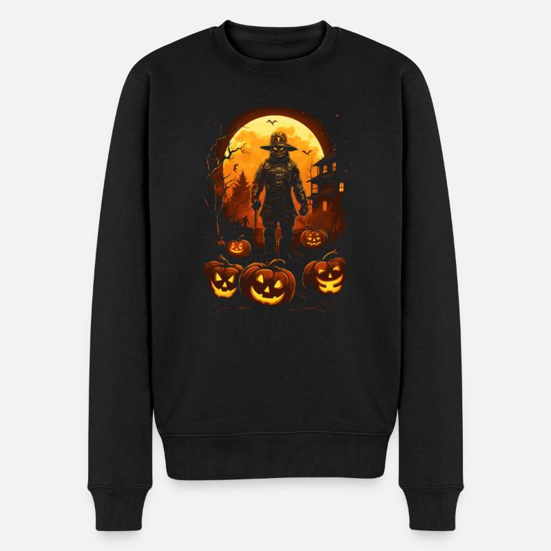 Pompier zombie effrayant Halloween - Pull Premium bio Homme - noir