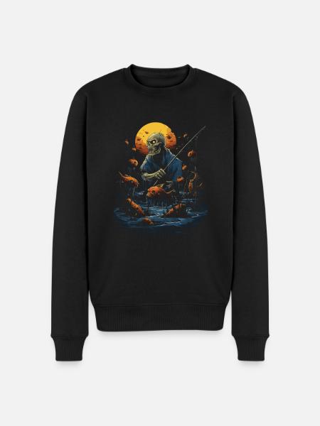 Pêcheur effrayant pêcheur d’Halloween effrayant - Pull Premium bio Homme - noir