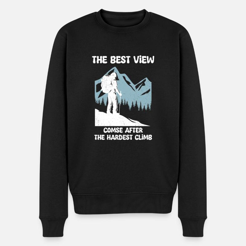 The Best View Comes After The Hardest Climb - Männer Premium Bio Pullover - Schwarz