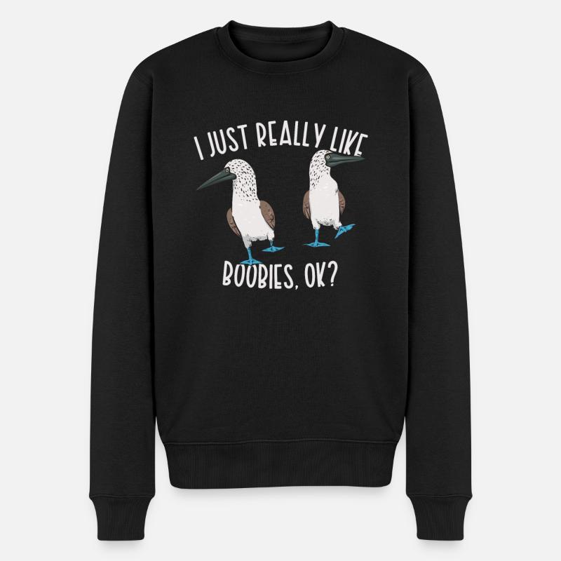 Blaufußtölpel Blue-footed Booby Seevogel - Männer Premium Bio Pullover - Schwarz