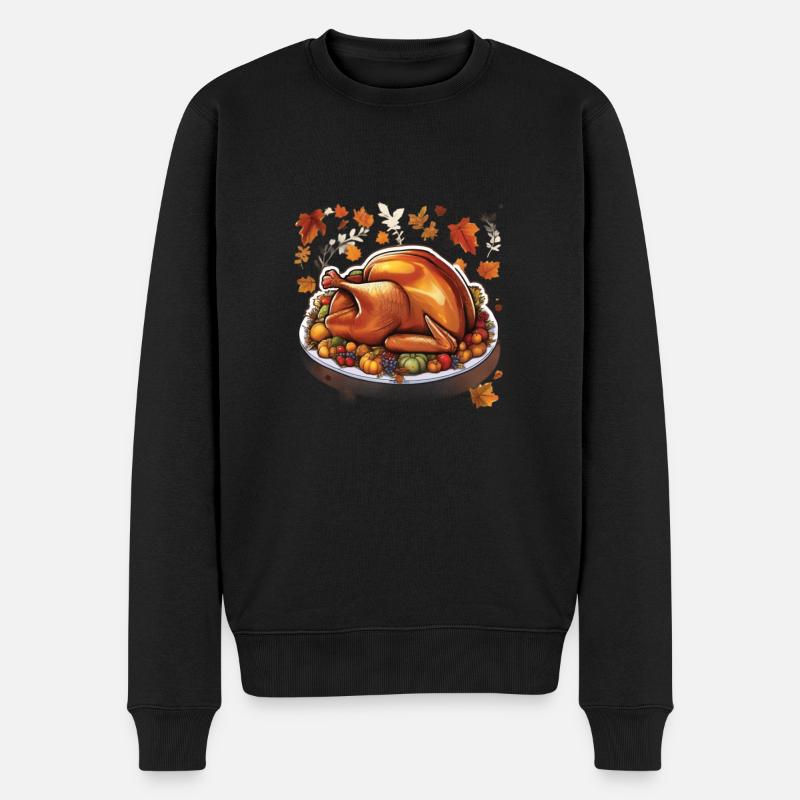 Thanksgiving - Männer Premium Bio Pullover - Schwarz