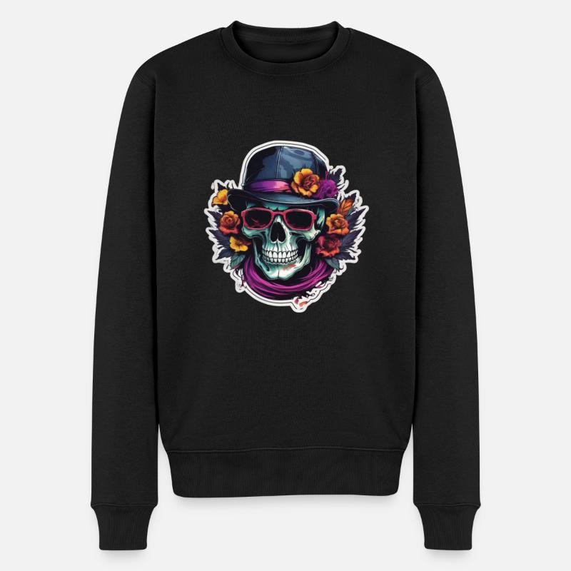 Skull Sonnenbrille Skulls Totenkopf Totenköpfe - Männer Premium Bio Pullover - Schwarz