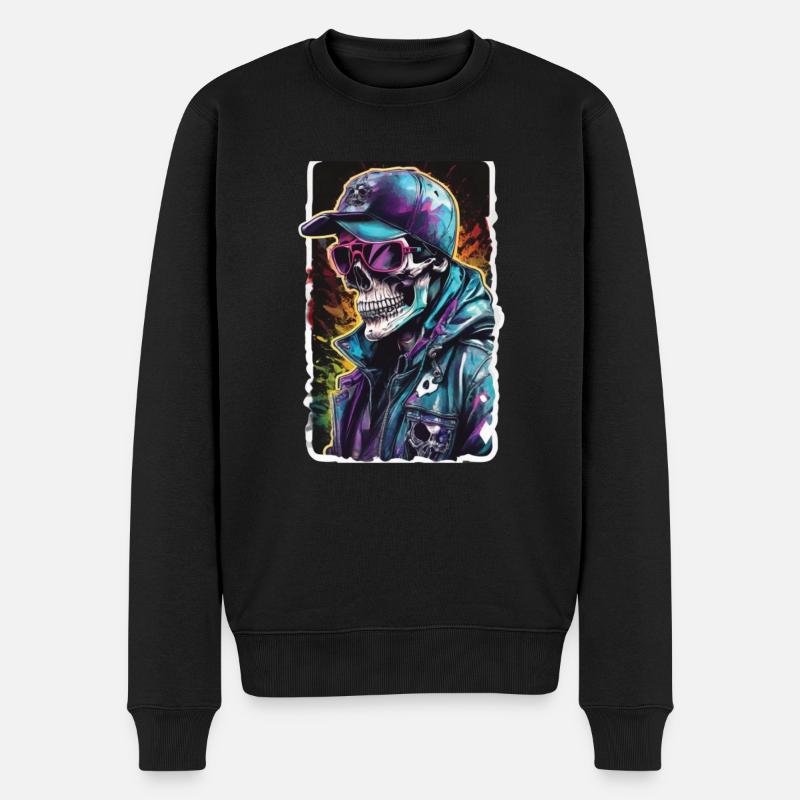Skull Sonnenbrille Skulls Totenkopf Totenköpfe - Männer Premium Bio Pullover - Schwarz