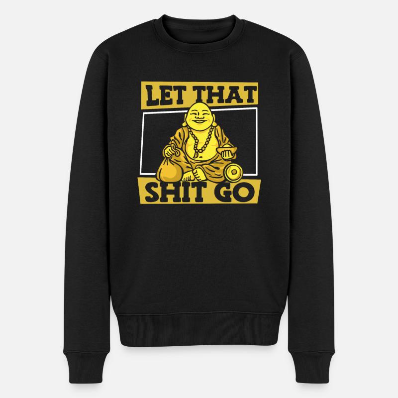 Buddha Buddhist Lustig - Männer Premium Bio Pullover - Schwarz