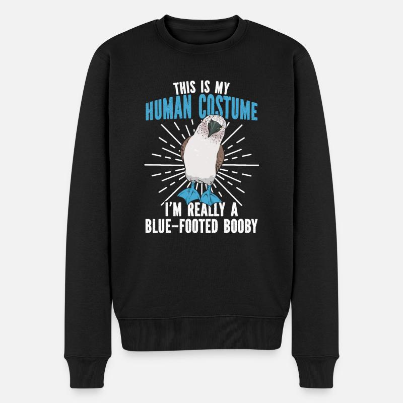 Blaufußtölpel Blue-footed Booby Seevogel - Männer Premium Bio Pullover - Schwarz