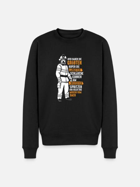 Feuerwehr große Hupen Lange Schläuche - Männer Premium Bio Pullover - Schwarz