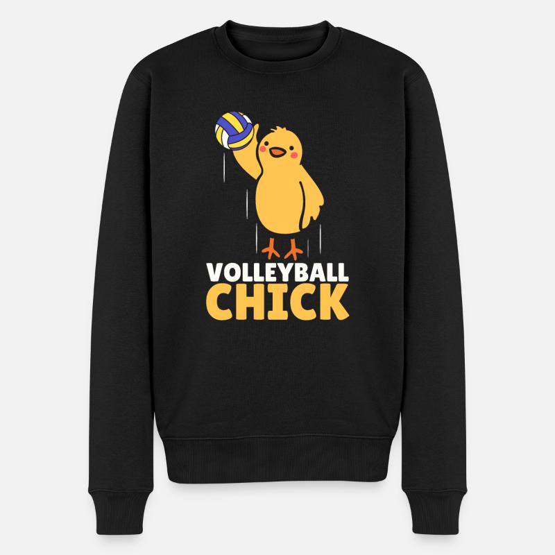 Cute Volleyball Chick Spiker Kids Setter - Männer Premium Bio Pullover - Schwarz