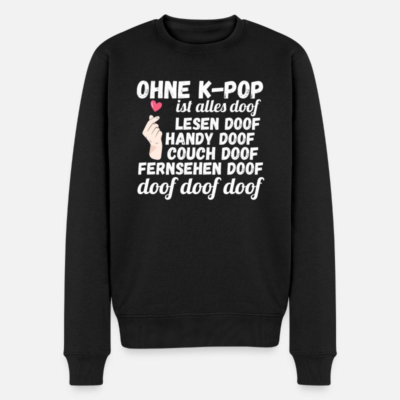 Korea Musik Kpop - Männer Premium Bio Pullover - Schwarz
