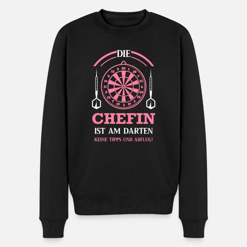 Darts Frau Darter Geschenk - Männer Premium Bio Pullover - Schwarz
