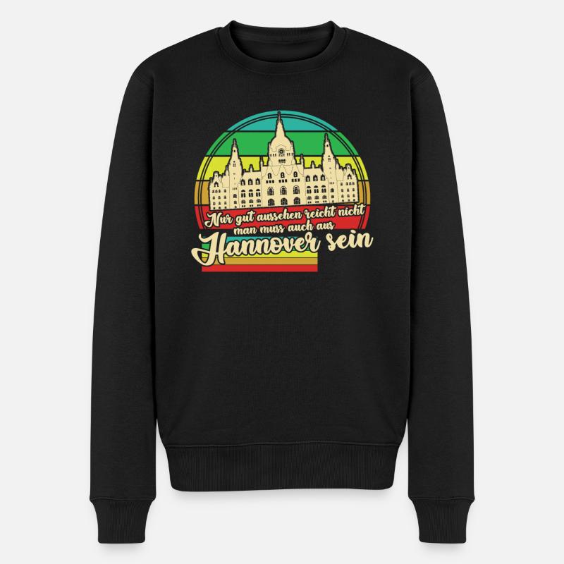 Hannover Retro - Männer Premium Bio Pullover - Schwarz