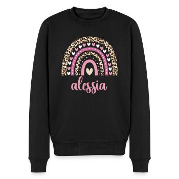 Alessia Regenbogen Name Geburtstag Alessia - Männer Premium Bio Pullover - Schwarz - Vorne - Nico (187cm)