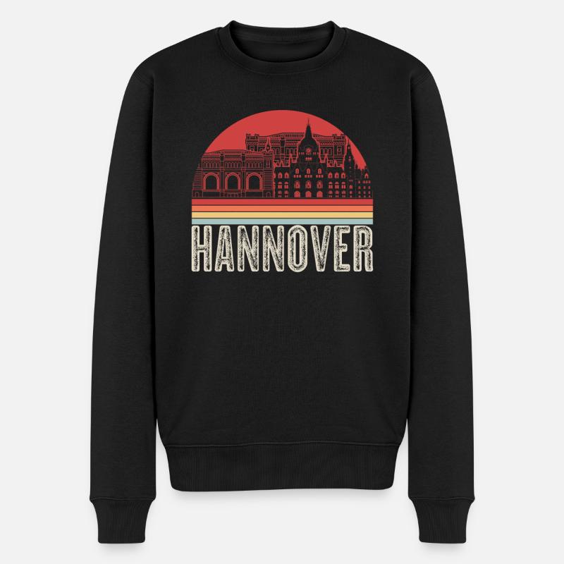Souvenir rétro de Hanovre - Pull Premium bio Homme - noir