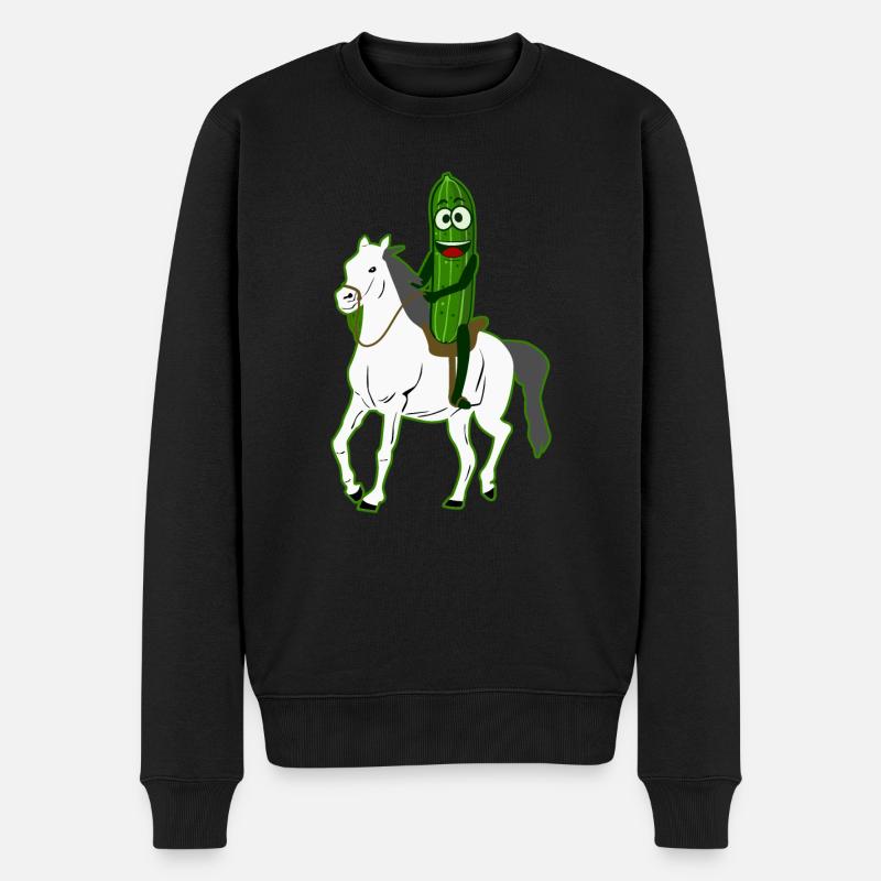 Concombre Équitation Cavalier Cavalier Concombres - Pull Premium bio Homme - noir