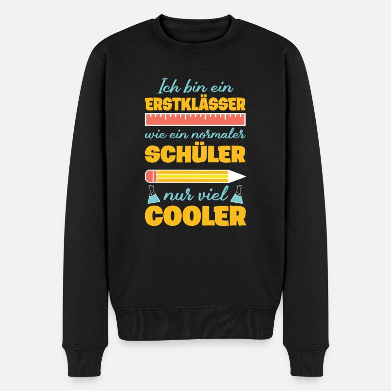 Erstklässler Einschulung Schüler nur viel Cooler - Männer Premium Bio Pullover - Schwarz