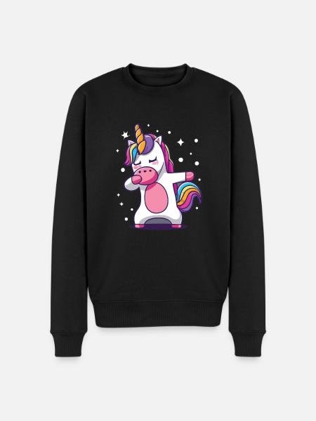 Dabbing Unicorn Dabbing Unicorn Dans - Mannen Premium Bio sweater - zwart