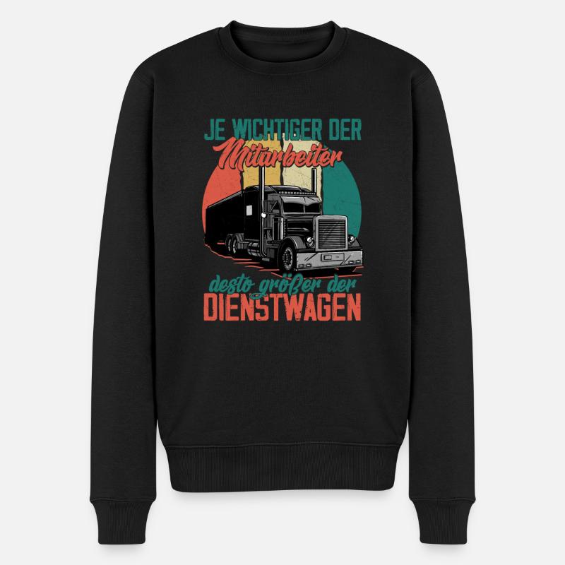 Je wichtiger der Mitarbeiter LKW Fahrer Trucker - Männer Premium Bio Pullover - Schwarz
