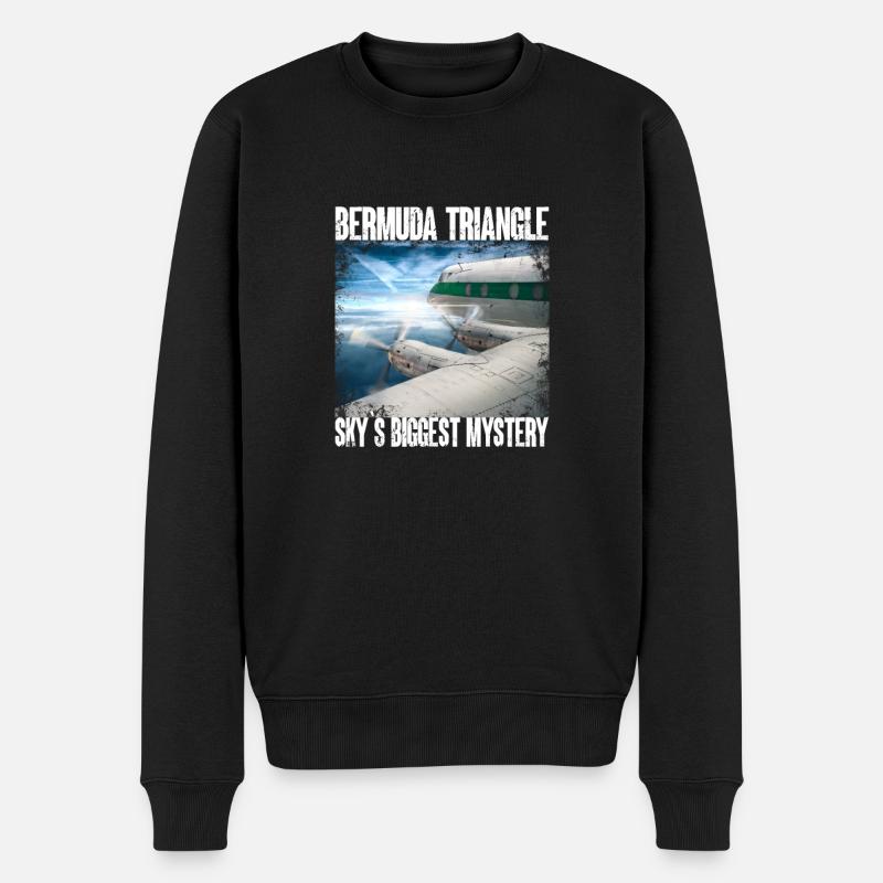 Bermuda Triangle Propeller Plane Mystery Sky - Men's Premium Organic Jumper - black
