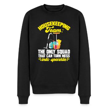 Service de ménage Femme de ménage Femme de ménage - Pull Premium bio Homme - noir - Devant - Nico (187cm)